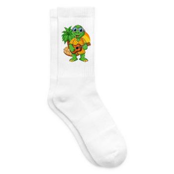 Funny Turtle Summer Beach Sunglasses Hawaiian - Tennis socks - white - Right