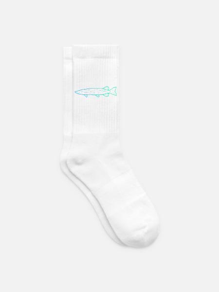 Hecht Angeln Polygon Fisch Fischer Angler - Tennissocken - Weiß