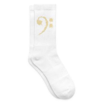 Bass Clef Vintage - Lustiges Musikliebhabergeschenk - Tennissocken - Weiß - Rechts