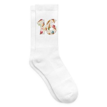 CREAM NUMBER 16 YEARS CREAM 16TH BIRTHDAY - Tennis socks - white - Right
