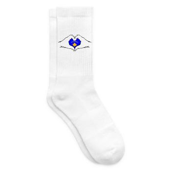 Kosovo Flagge Hände Herzform - Tennissocken - Weiß - Rechts