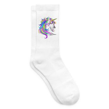 Einhorn wütend - Tennissocken - Weiß - Rechts