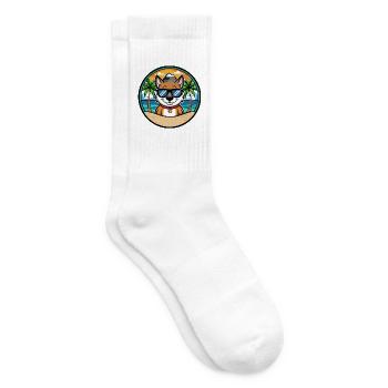 Cao De Seo Miguel Hunderasse Cartoon Strand - Tennissocken - Weiß - Rechts