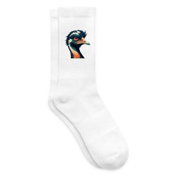 Emu Zeichentrickfigur Buntes Haustier Tier - Tennissocken - Weiß - Rechts