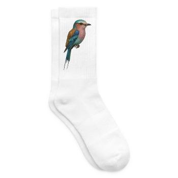 Lilac Bird – tropisch & traumhaft - Tennissocken - Weiß - Rechts