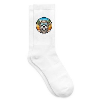 Bergamasco Shepherd Dog Breed Cartoon Sunglasses - Tennis socks - white - Right