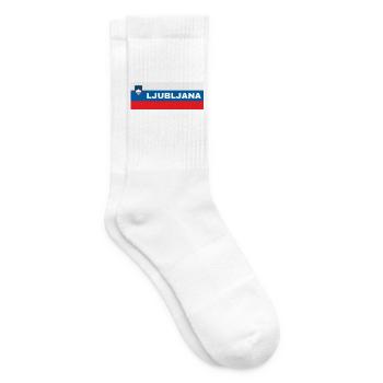 Ljubljana Stadt in slowenischer Flagge - Tennissocken - Weiß - Rechts