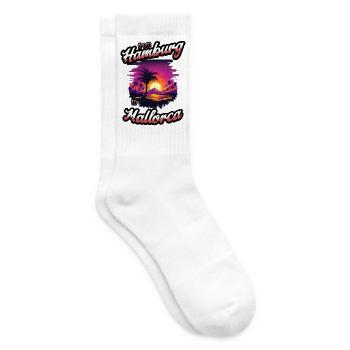 From Hamburg to Mallorca - Red Text Edition - Tennissocken - Weiß - Rechts