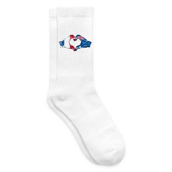 Frankreich Australien Flagge Herzform used - Tennissocken - Weiß - Rechts