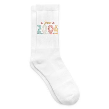 Juni 2004 Geburtstag Juni 2004 Retro Juni - Tennissocken - Weiß - Rechts