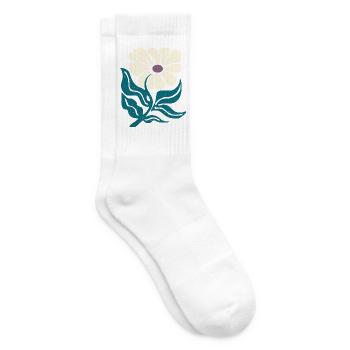 Retro-Blume - Tennissocken - Weiß - Rechts