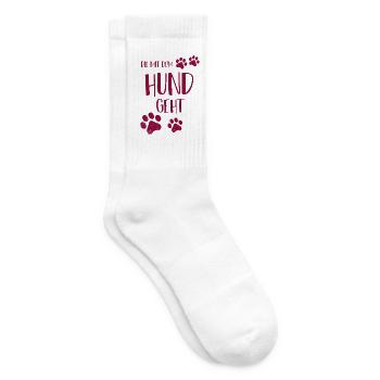 Die mit dem Hund geht - Tennissocken - Weiß - Rechts