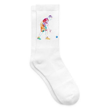 Treffsicherer Boccia Rollstuhlsportler - Tennissocken - Weiß - Rechts