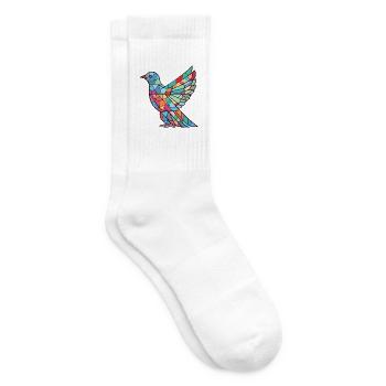 Taube Buntes Aquarell Tier Haustier Illustration - Tennissocken - Weiß - Rechts