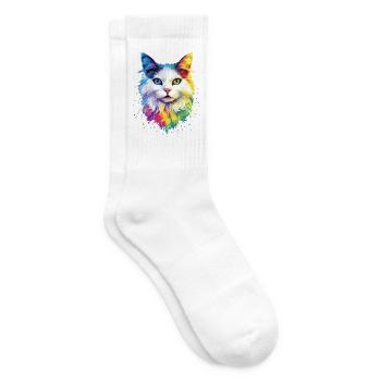 Angora Katze Weiße Angorakatze Süße Angora Katzen - Tennissocken - Weiß - Rechts