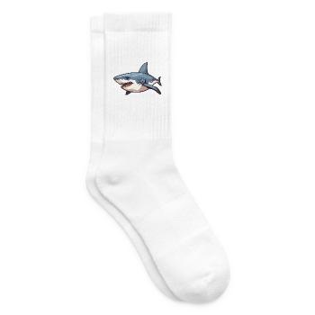 Weißer Hai Karikatur Kawaii Illustration - Tennissocken - Weiß - Rechts