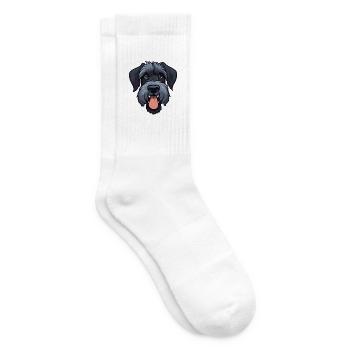 Riesenschnauzer Hunderasse Aquarell Cartoon Kawai - Tennissocken - Weiß - Rechts