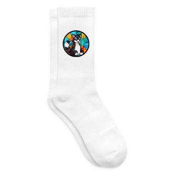 Stinktierglas bunte Karikatur Kawaii Tier - Tennissocken - Weiß - Rechts