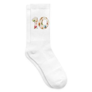 CREAM NUMBER 10 YEARS CREAM 10TH BIRTHDAY - Tennis socks - white - Right