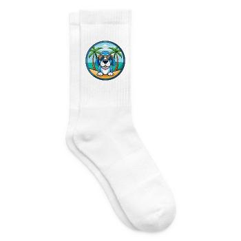 Lunettes de soleil de dessin animé Blue Gascony Basset Dog Breed - Chaussettes de tennis - blanc - Droite
