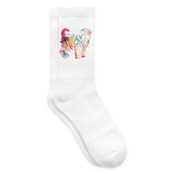 Faltenprächtige Shar Pei Hundezucht - Tennissocken - Weiß - Rechts