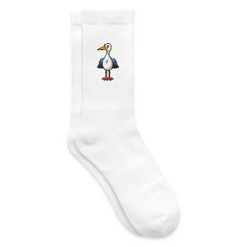 Kranich-Karikatur-Kawaii-Aquarell-Illustration - Tennissocken - Weiß - Rechts