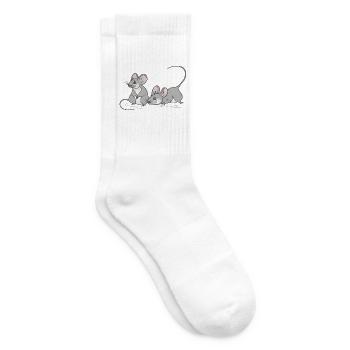 Mouse mouse children women birthday - Tennis socks - white - Right