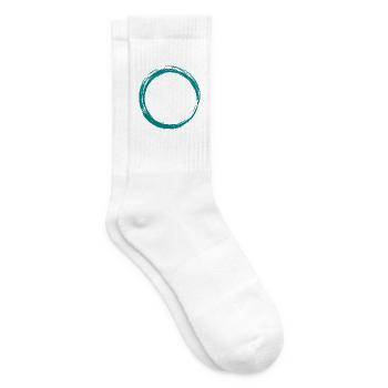 Kreis Symbol Design Bürste Anpassbar - Tennissocken - Weiß - Rechts