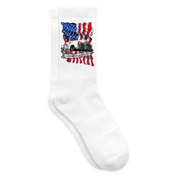 Amerikanischer Oldtimer Flagge Print - Tennissocken - Weiß - Rechts