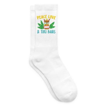 Frieden Liebe & Tiki Bars Luau Party Tiki Bar - Tennissocken - Weiß - Rechts