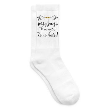 Sorry Jungs Papa Sagt Keine Dates Geschenk Tochter - Tennissocken - Weiß - Rechts