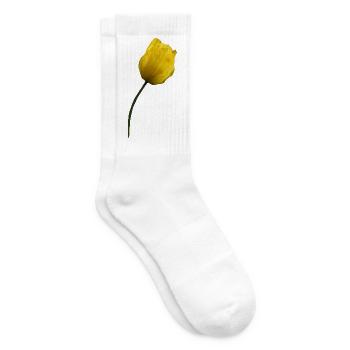 gelber Mohn Klatschmohn Mohnblume - Tennissocken - Weiß - Rechts