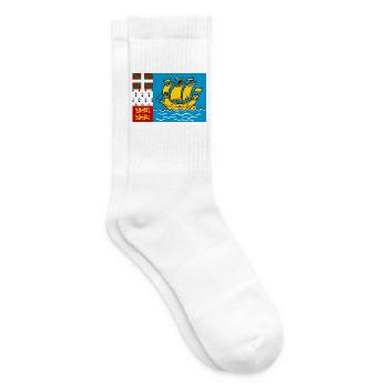 Saint-Pierre und Miquelon – Flaggschiff auf dem Ozean - Tennissocken - Weiß - Rechts