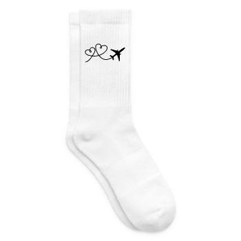 Flugzeug Flieger mit Herz fliegen Pilot - Tennissocken - Weiß - Rechts