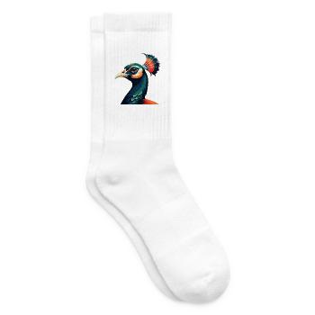 paon dessin animé personnage animal de compagnie coloré - Chaussettes de tennis - blanc - Droite
