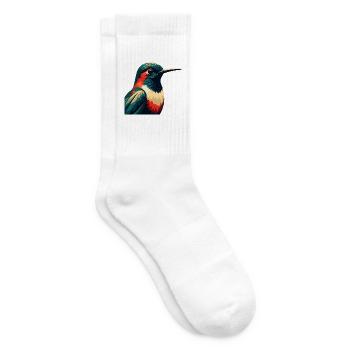 Kolibri Zeichentrickfigur Buntes Haustier Tier - Tennissocken - Weiß - Rechts