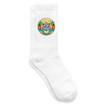 Hippo Funny Cartoon Summer Beach Sunglasses - Tennis socks - white - Right