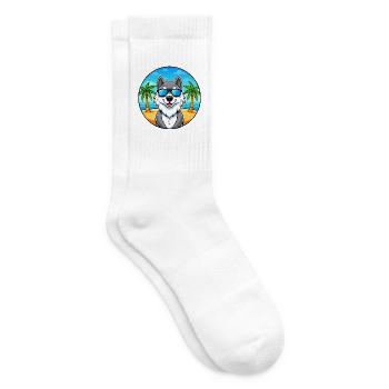 Seppala Sibirische Schlittenhunderasse Cartoon Sonnenbrille - Tennissocken - Weiß - Rechts