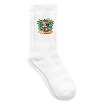 Lunettes de soleil de plage d’été de dessin animé drôle drôle okapi - Chaussettes de tennis - blanc - Droite