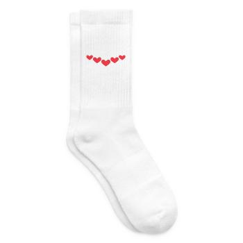 Herz Ornament Linie Herzchen - Tennissocken - Weiß - Rechts