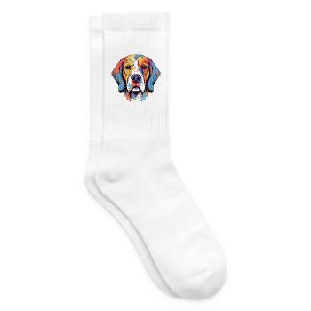 Große Pyrenäen-Hunderasse Aquarell-Karikatur Kawaii - Tennissocken - Weiß - Rechts