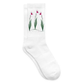 Blüten, Flowers - Tennissocken - Weiß - Rechts