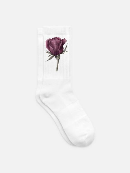 Rose Blume - Tennissocken - Weiß
