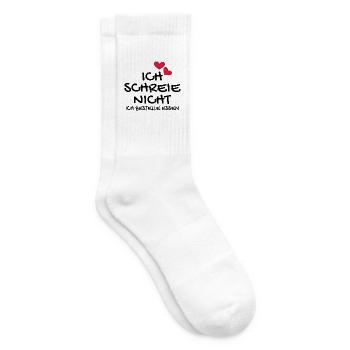 Baby Neugeborenes Babyspruch lustig Geschenk - Tennissocken - Weiß - Rechts