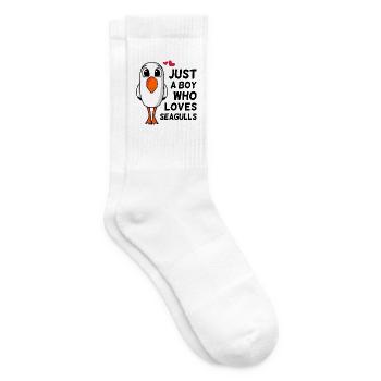 Only a boy who loves seagulls saying gift - Tennis socks - white - Right