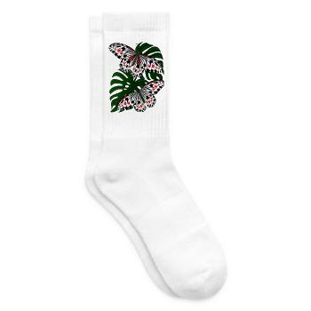 Schmetterling schwarz weiss Motte Falter - Tennissocken - Weiß - Rechts
