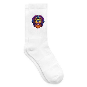 Tibetan Mastiff Hunderasse Cartoon Kawaii Illustrat - Tennissocken - Weiß - Rechts