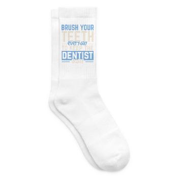 Putzen Sie Ihre Zähne jeden Tag, um den Zahnarzt f - Tennissocken - Weiß - Rechts