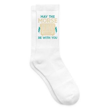 Möge das Morsealphabet mit dir sein Funkamateur Ha - Tennissocken - Weiß - Rechts