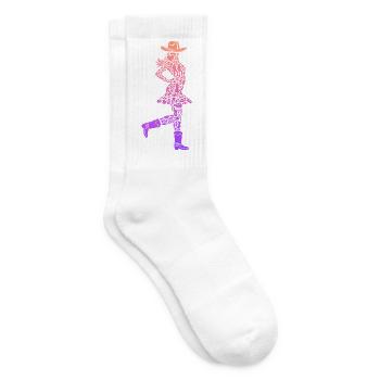 Linedance Dancer Cowgirls Mädchen Damen Line Dance - Tennissocken - Weiß - Rechts